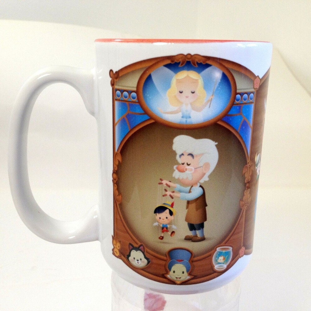 Walt Disney Parks Pinocchio Character Coffee Mug Tea Cup Geppetto Jiminy Cricket